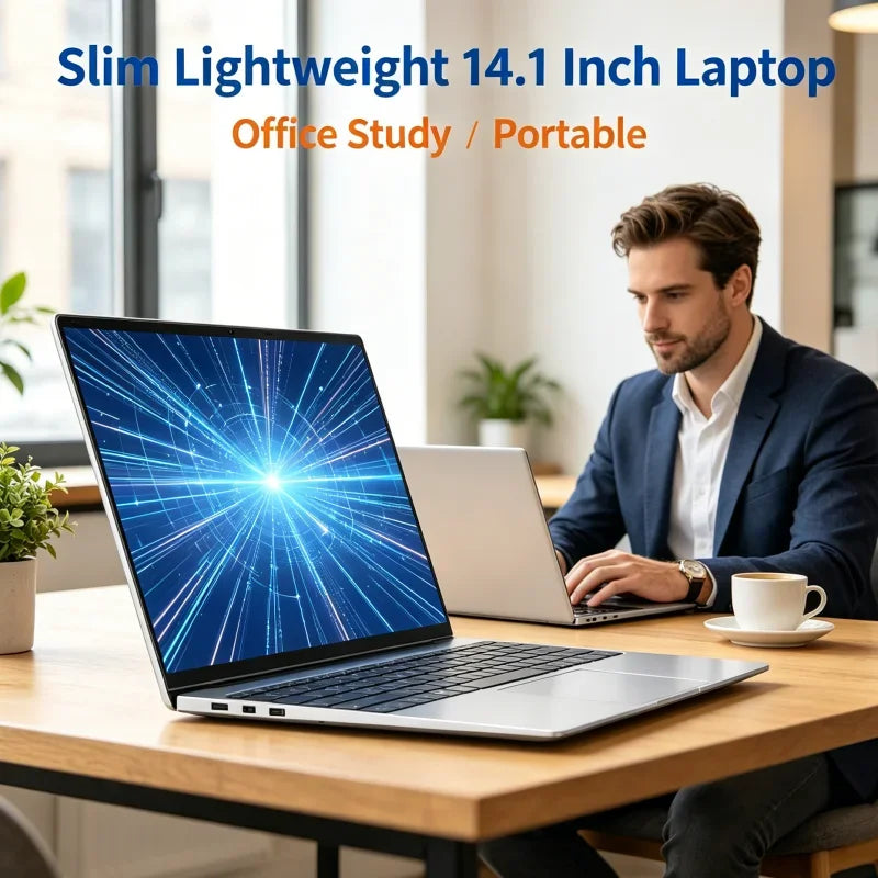 New Ultra Slim 14.1 Portable Laptop Intel 4405U 32GB 2TB Gaming PC 1920*1080 HD Windows 11 Pro Office Study