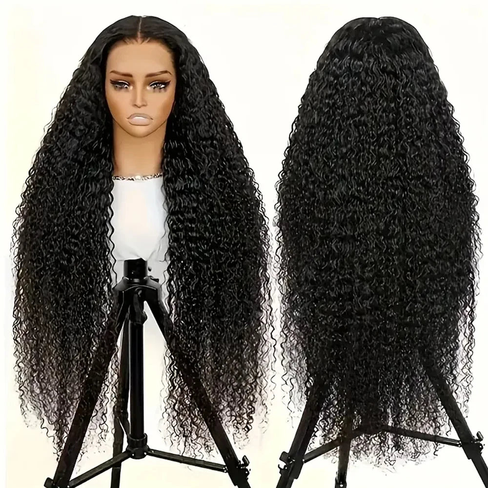 40 42 Inch HD 13x6 Jerry Curly Wave Lace Frontal Wigs Brazilian 13x4 Curly Wave Lace Front Human Hair Wigs For Women 250 Density