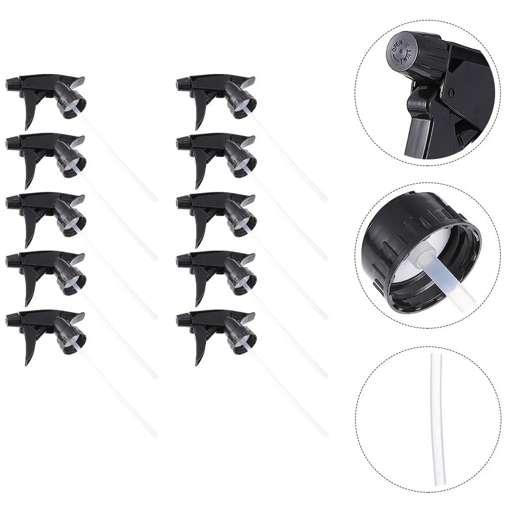 10Pcs Black Adjustable Trigger Spray Nozzles - Replacement Spray Bottle Heads for Standard 28/400 Neck Bottles,Garden & Cleaning