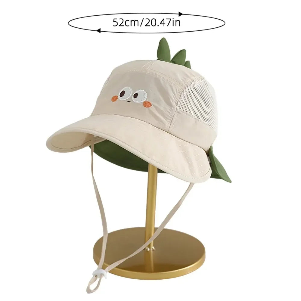 Cute Cartoon Baby Fisherman Hat Summer Mesh Breathable Bucket Hats for Toddler Kids Outdoor Casual Panama Basin Cap