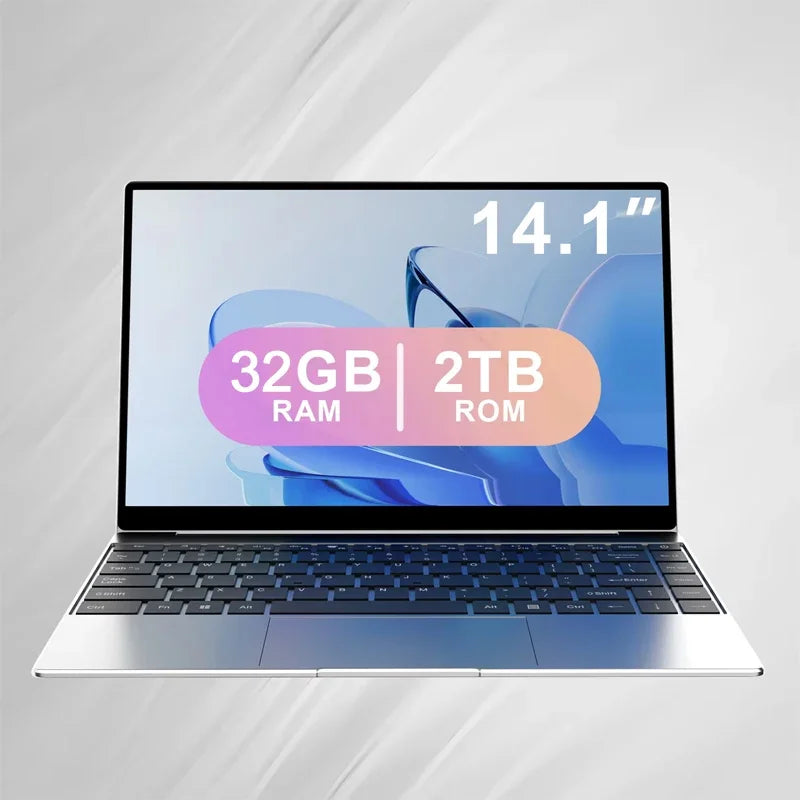 Chic 14.1" HD Laptop Intel 4405U Ultra Slim 16GB RAM 2TB SSD Windows 11 Pro Home Office Gaming Notebook