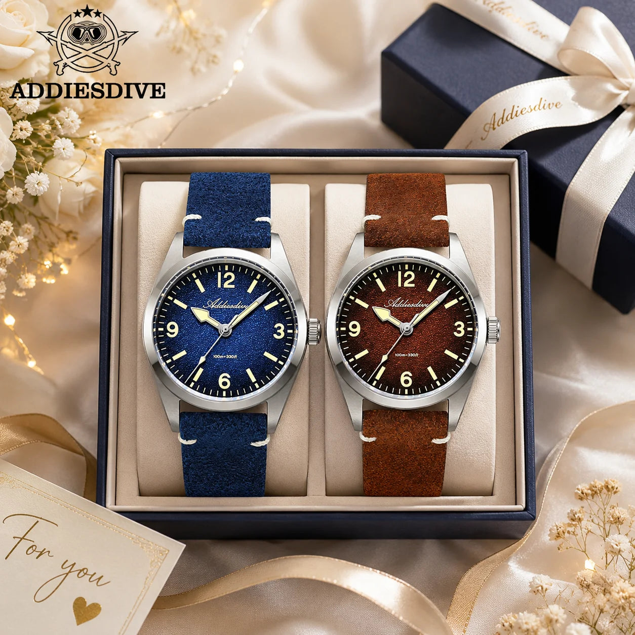 ADDIESDIVE 36MM 200M Waterproof Sapphire Glass Watches C3 Retro Super Luminous 316L Stainless Steel Women's Quartz Wristwatches