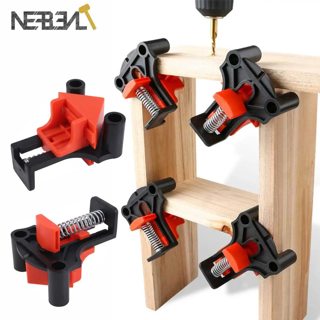 60-120Degree Adjustable Corner Clamp-Spring Loaded Right Angle Clip with Single Handle, Heavy Duty Woodworking Tool
