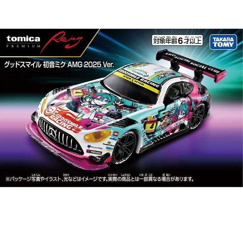 Genuine Tomica Racing Series Hatsune Miku Mercedes-Benz Amg  Hk Exclusive Die-Cast Alloy Car Model Toy Gift