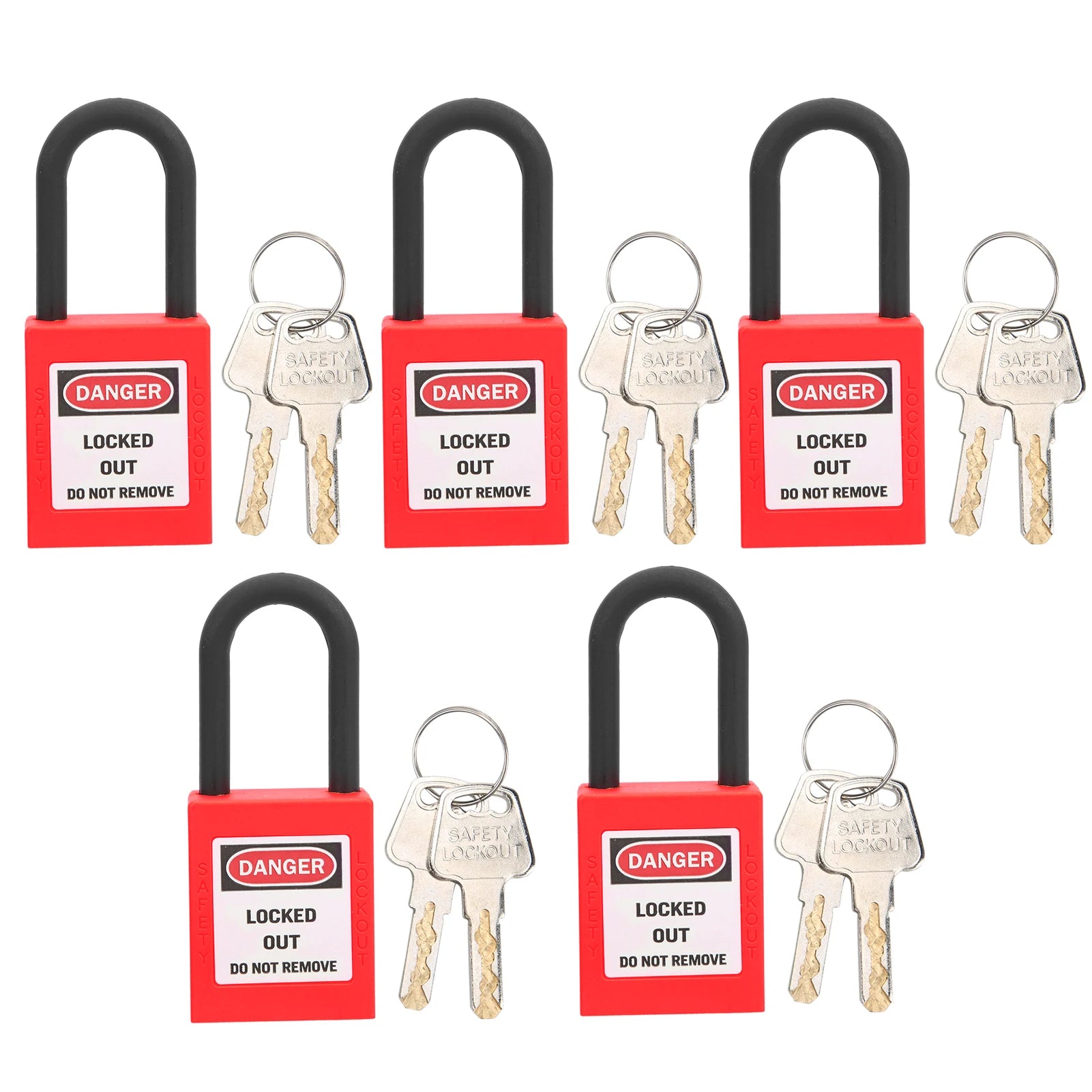 5 Sets 38mm Nylon Dustproof Engineered Safety Padlock Industrial Site Lockout Tagout Security Isolation Lock