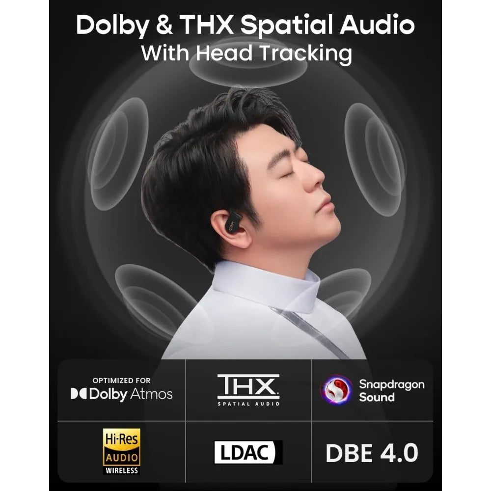 Earbuds with Hooks, Dolby & THX Spatial Audio, 60H Playtime, Fast Charge, Waterproof for Activities