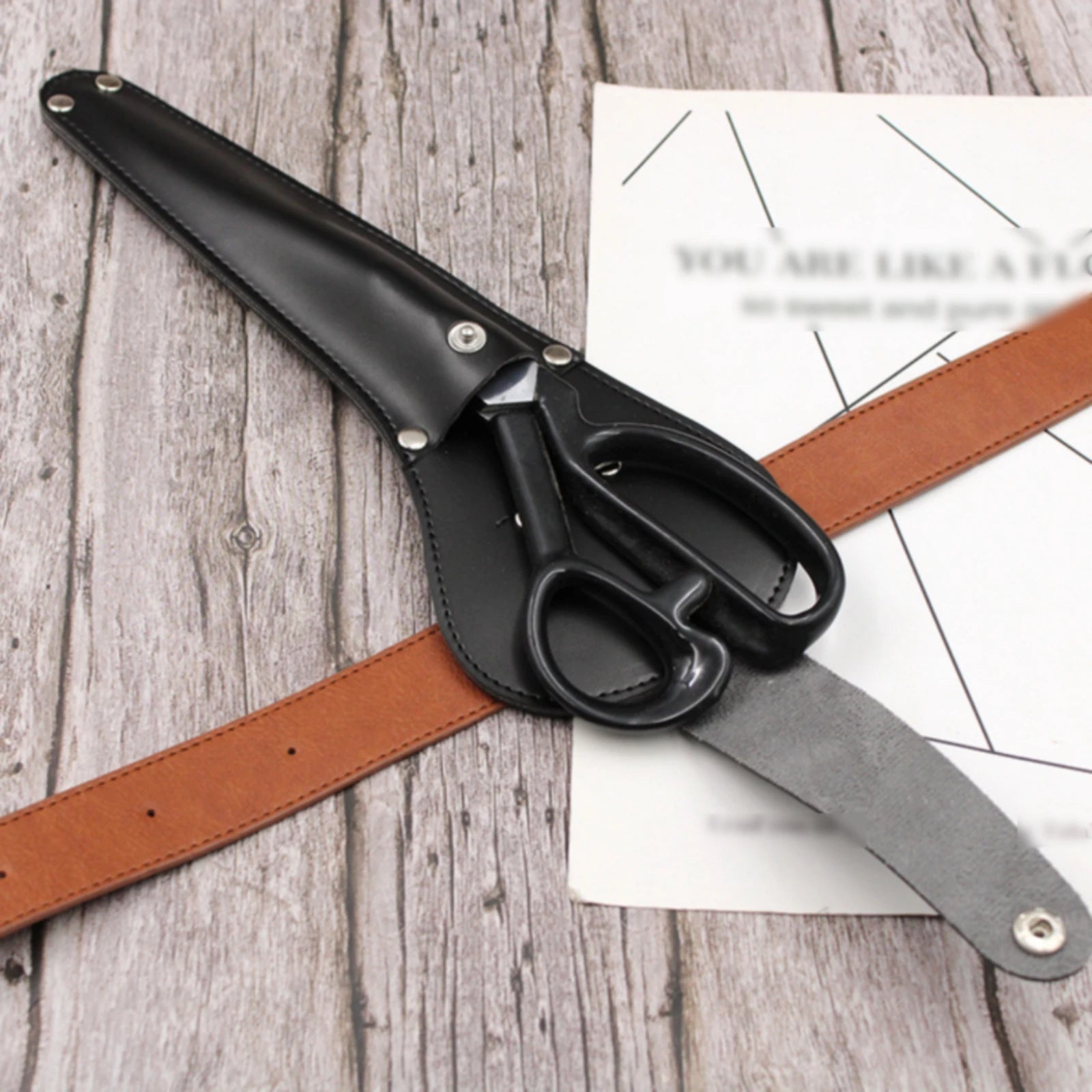 Leather Scissor Sheath Safeguarding Tailoring Scissor Pouch Blade Cover Pouch Flap Top Sewing Accessory Sturdy
