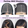 Natural Black Silky Bone Straight Extra Long Brazilian Virgin Human Hair Wig 46 Inch 13x6 HD Transparent Lace Front Pre Plucked Baby Hair Glueless Wear Go 200 Density For Black Women