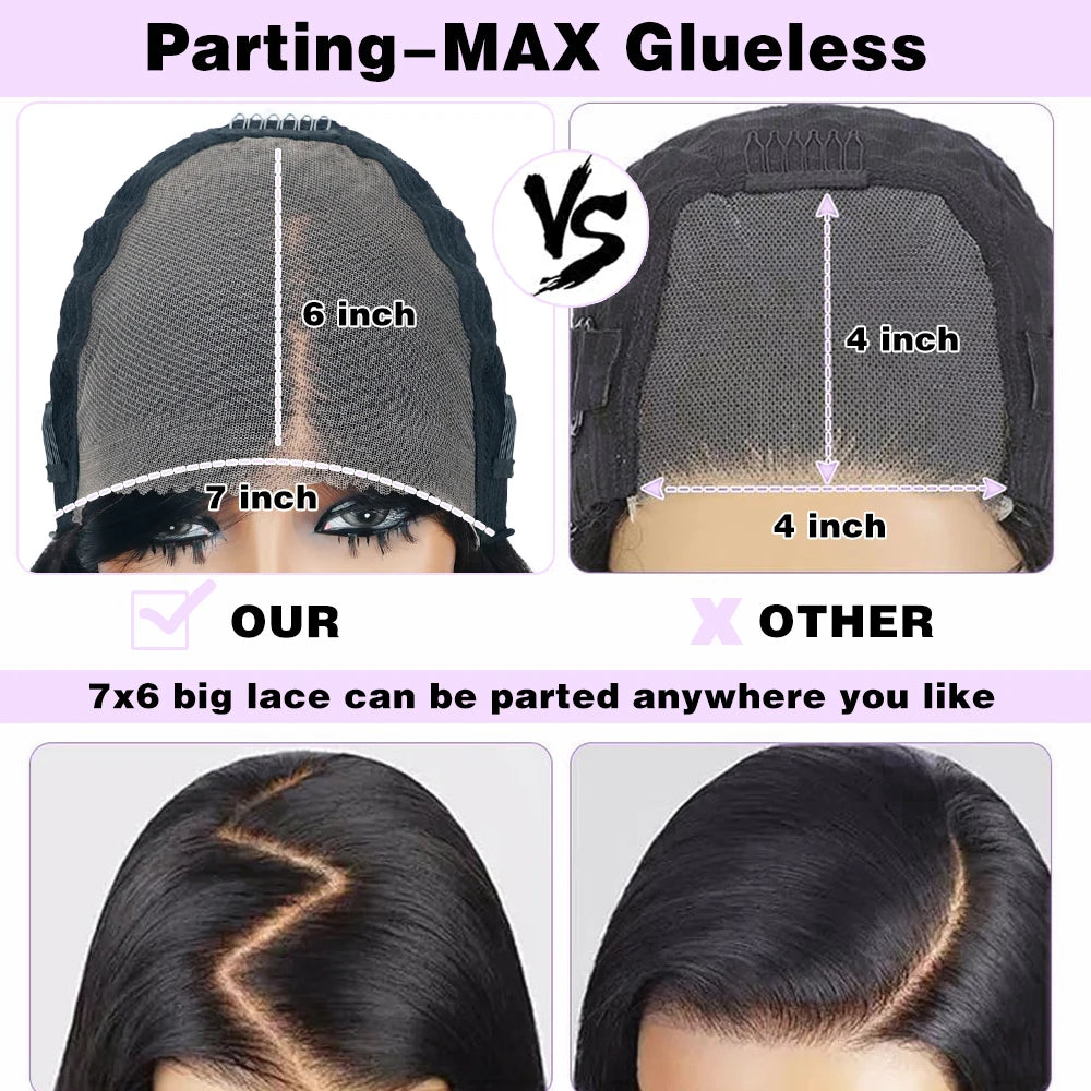 Natural Black Silky Bone Straight Extra Long Brazilian Virgin Human Hair Wig 46 Inch 13x6 HD Transparent Lace Front Pre Plucked Baby Hair Glueless Wear Go 200 Density For Black Women