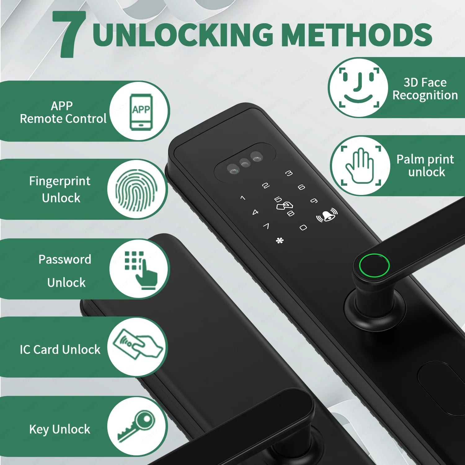 Smart 4K Home Assistant Automatic Digital System 3D Face Fingerprint Unlock Wood Aluminum Door Lock Inteligente Electronic Smart