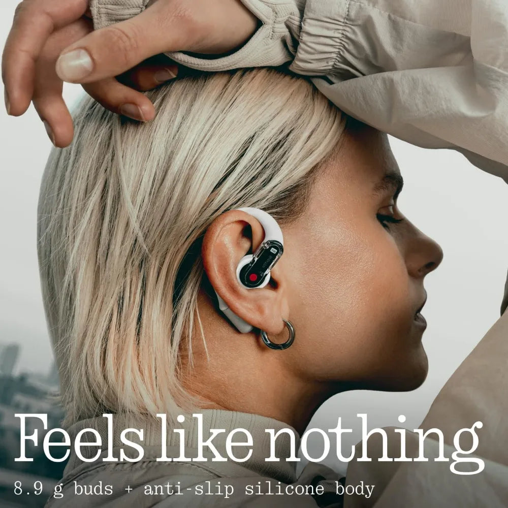 Lightweight Adjustable Earhook Headphones: Multi-Connection Bluetooth, AI Call Clarity, Water-Resistant, Fast Charge