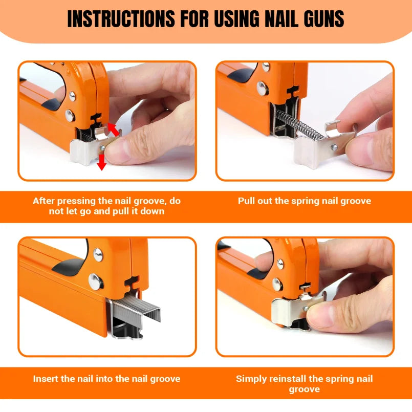 3 in 1 Nail Stapler Gun With 3000 Staples & Staple Remover Tool Kit Stapler for Wood Fabric Stapler Home Repair DIY Tool Kit
