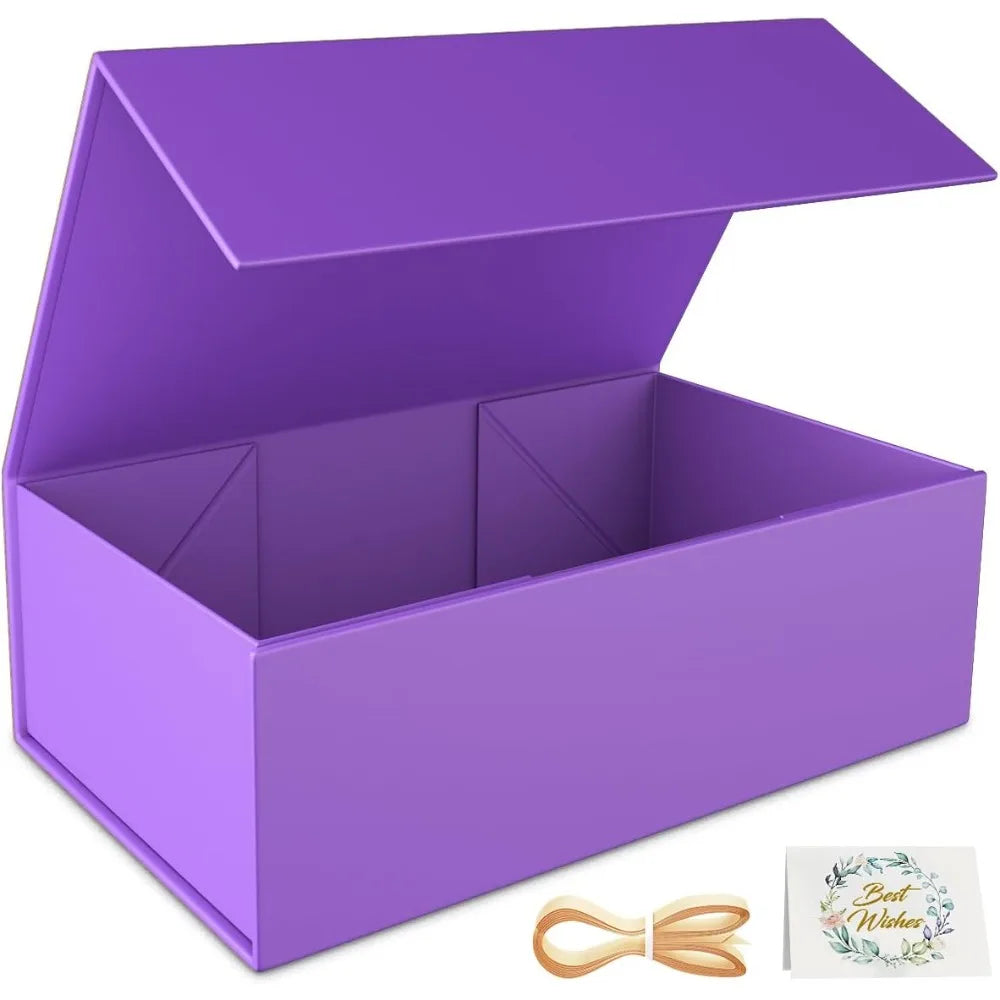 Collapsible Magnetic Closure Gift Box for Presents Bridesmaid Proposal Wedding Christmas Halloween Birthday Party Favor Packaging 9.5x6x3 Inches