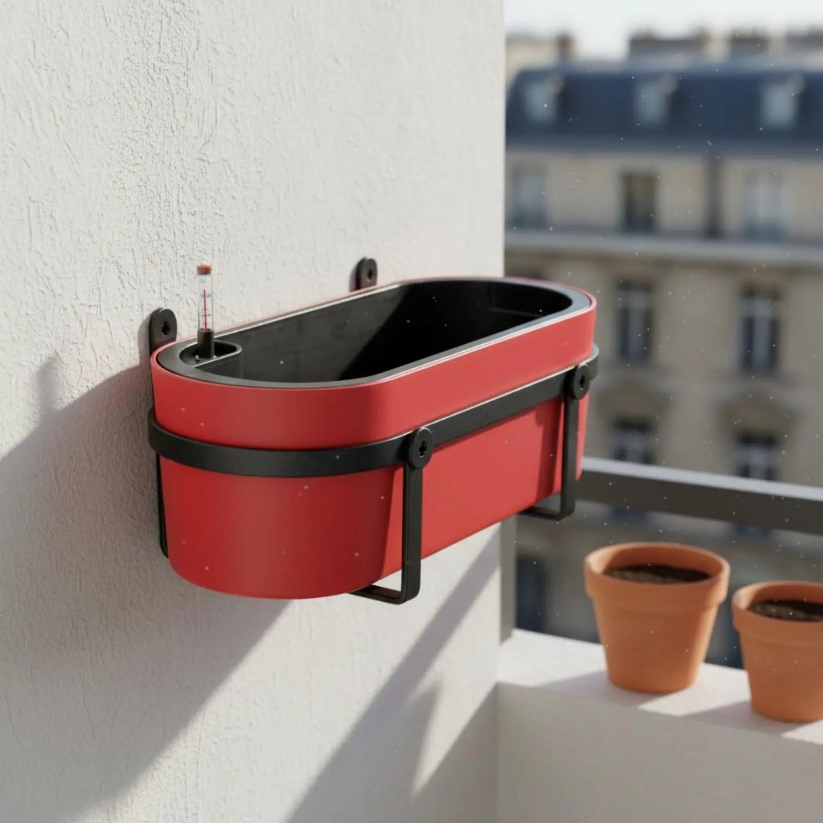 Rectangular Flower Pot with Legs Wall-Mountable Rectangular Hanging Planter Hanging Railing Planter Minimalist Design for Office