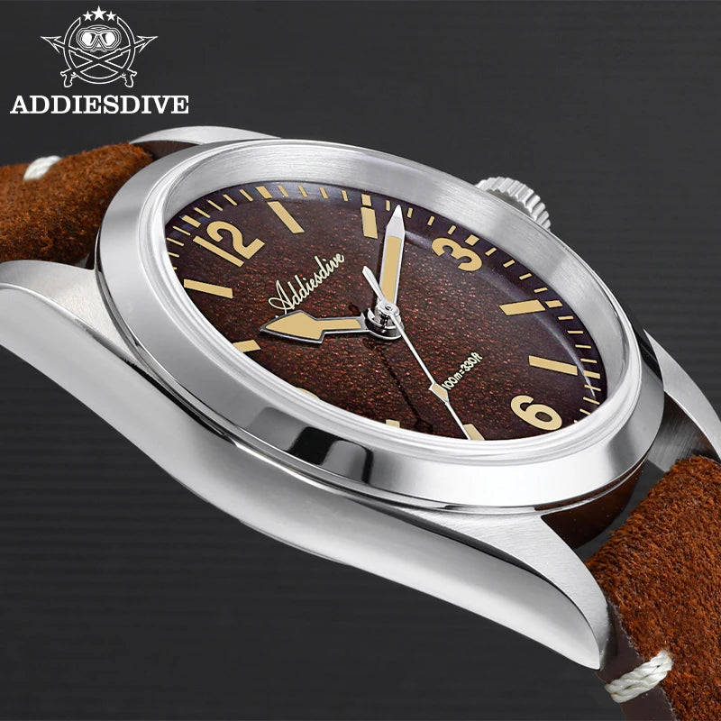 ADDIESDIVE 36MM 200M Waterproof Sapphire Glass Watches C3 Retro Super Luminous 316L Stainless Steel Women's Quartz Wristwatches