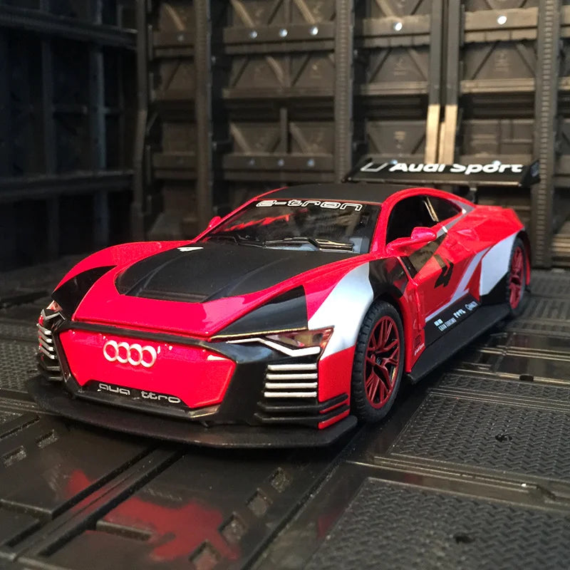 1:32 Audi e-tron alloy car model doors and engine hood, trunk can be opened has simulated sound and lighting functions