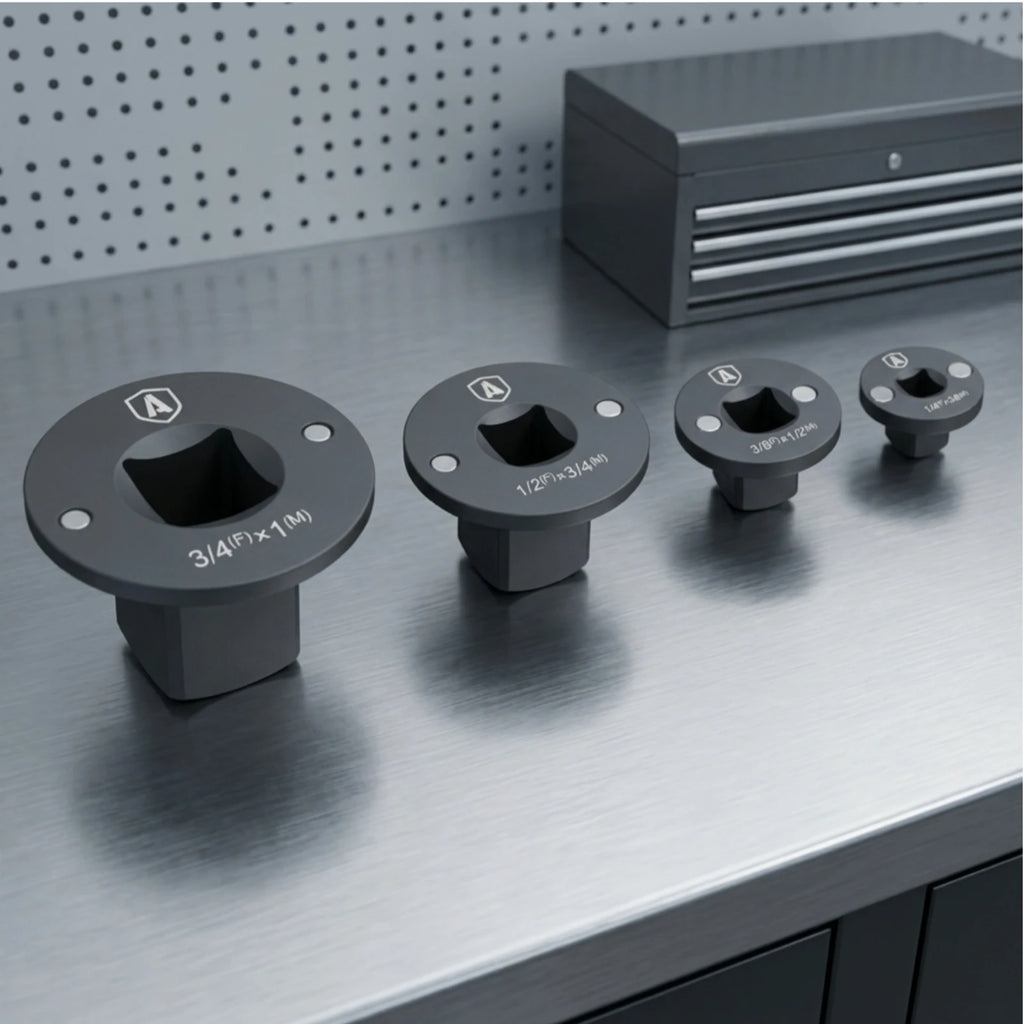 4 Pieces Low-Profile Socket Adapter Cr-Mo Steel Slimline Socket Adapter Drive Converter Flanged Top