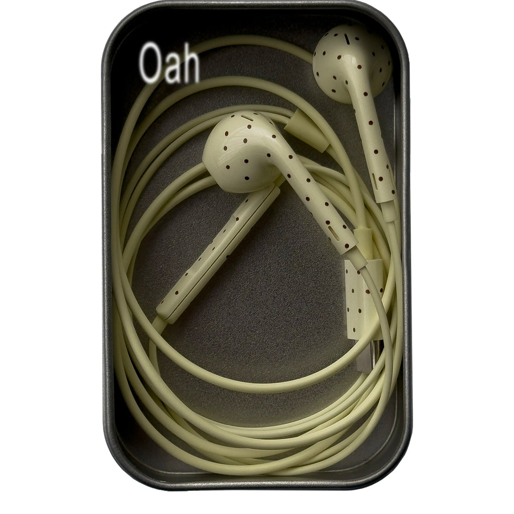 Oah Polka Dot Wired Earphones ABS Material Type-C/Lightning Dynamic Hifi Wired Earphones Digital Audio Headphones Gifts