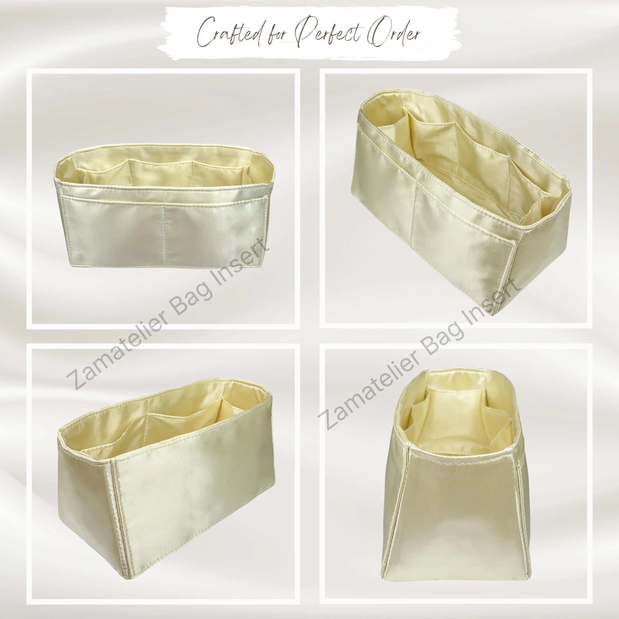 Custom Made Silk Insert for Birkin 30/20/25/35/40/45/50 Bag, Premium Purse Organizer Satin Organiser, Liner Base Shaper Protect