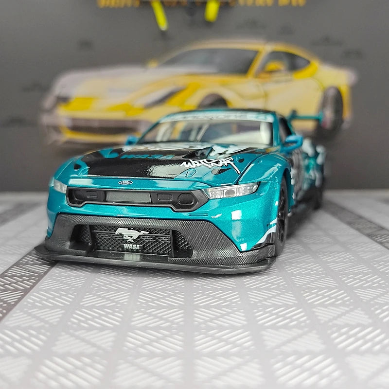 CCA 1:24 Ford Mustang GT3 alloy car model door and hood can be opened has sound and lighting functions suitable for collection