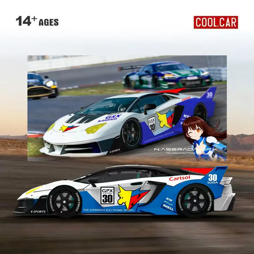 Cool Car 1:64 GTEVO Superrace Electronic Sports Painting Simulation Alloy Car Model for Collection&Display&Gift