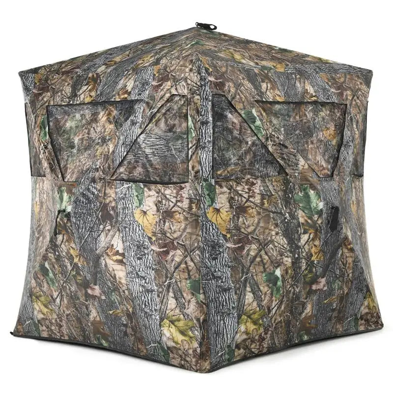 Portable Hunting Blind with Ground Stakes and Tie-Downs for Deer and Antelope, Outdoor Concealment Shelter for Field Hunting