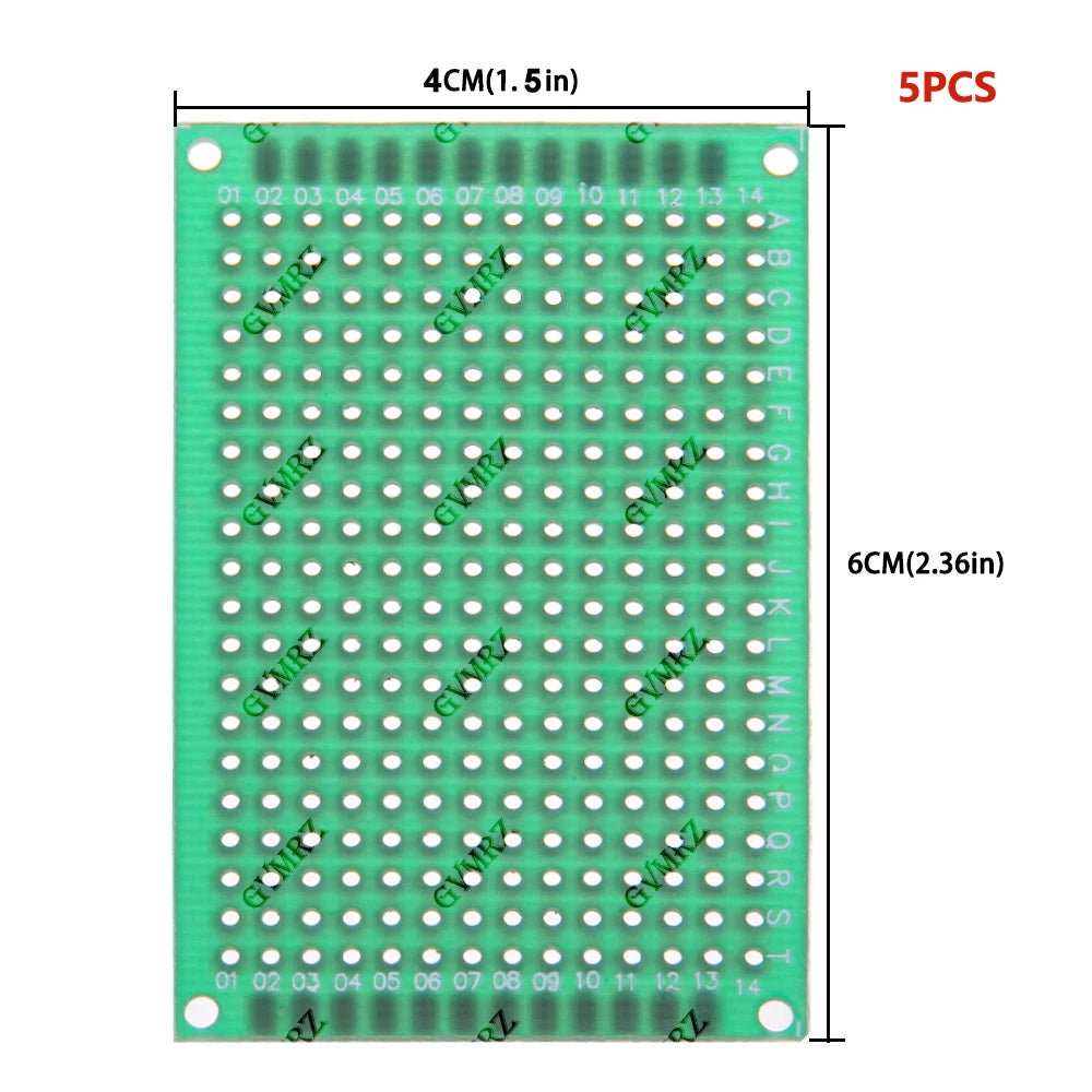 1PCS/5PCS  Single Sided 4x6cm 3x7cm Green PCB Prototype Board Universal Through Hole Perfboard for DIY Electronic 2x8cm