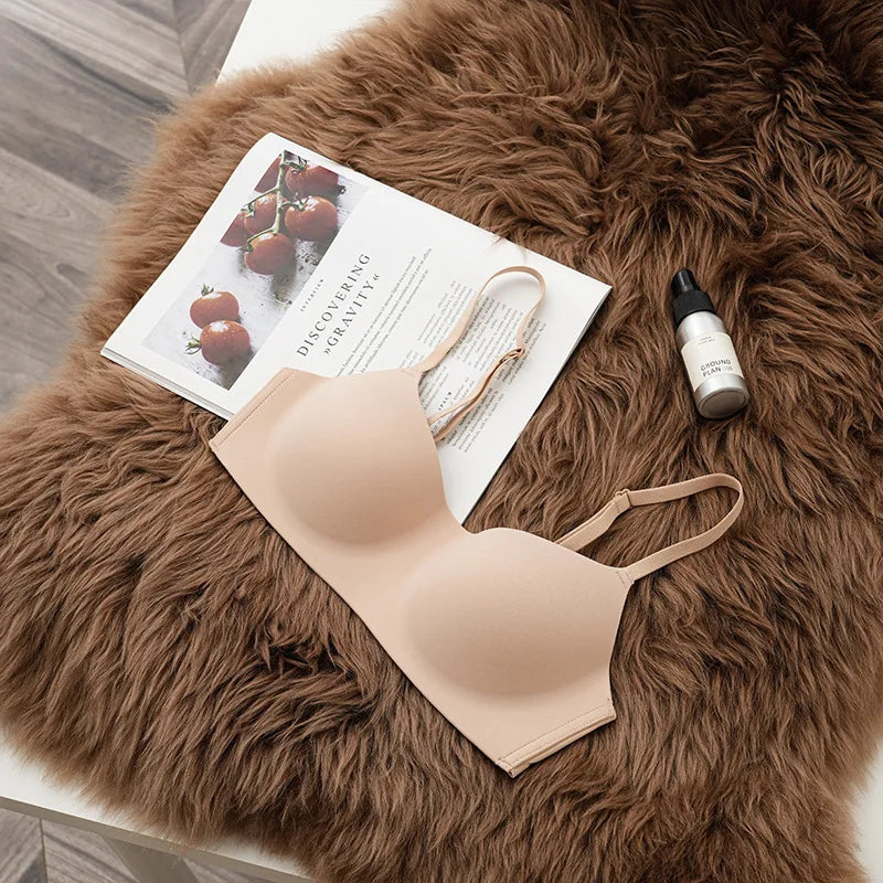 KUCLUT  Seamless Half Cup Bra Smooth Surface Top Support Thin And Comfortable Without Steel Ring Bra One Piece Seamless Half C