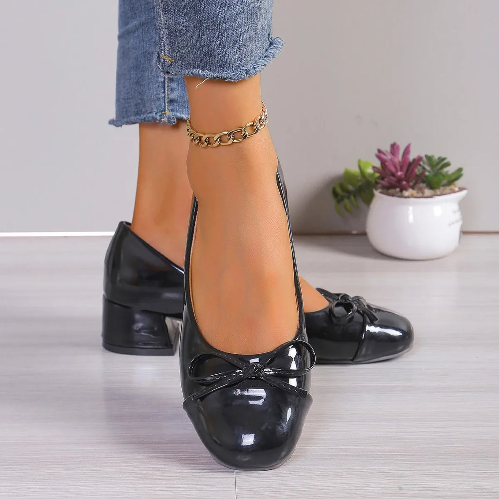2026 Shoes Women Pumps Platform Heels Women Round Toe Bow-knot Sweet Ballet Shoes Office Woman Mary Jane Shoes Zapatos De Mujer