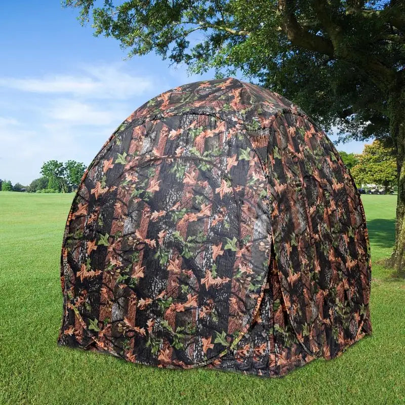 3 Person Pop Up Hunting Tent, PU Oxford Fabric, Steel Frame, 270 Degree View Window, Concealed Outdoor Observation, Carry Bag, Camouflage, 152x152x163 Cm