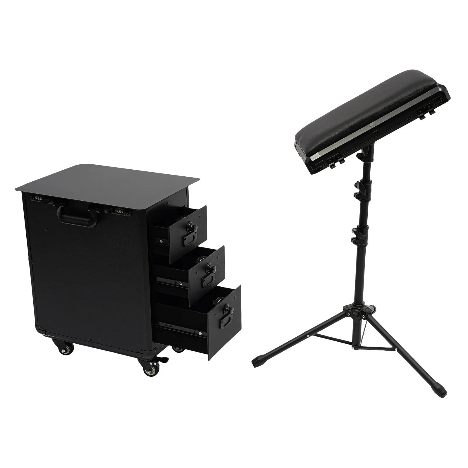 Rolling Makeup Case with Combination Lock Makeup Case 20kg Load with 4 Universal Wheels