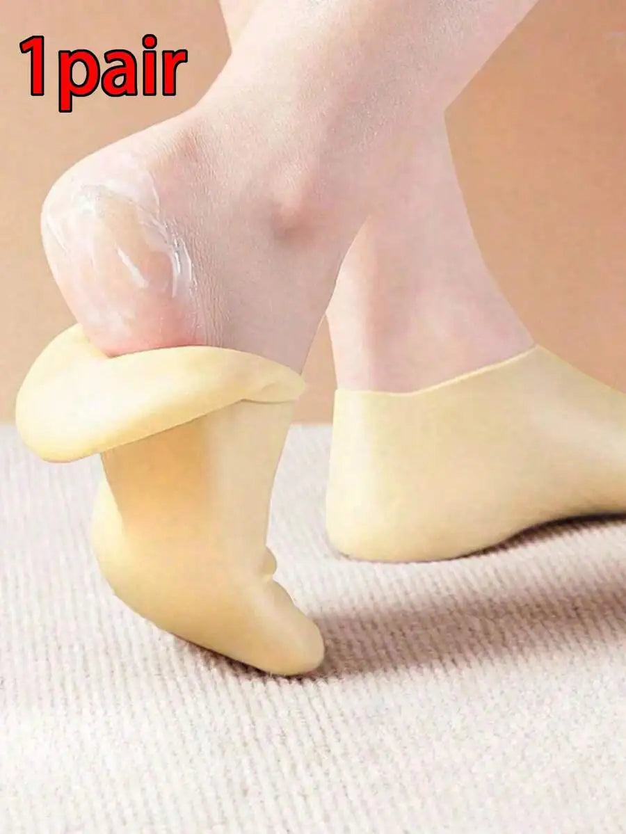 1 Pair Silicone Moisturizing Foot Socks, Effective Foot Care, Prevent Cracked Heels, Remove Dead Skin, Elastic Foot Socks, All-Day Moisture Locking, Prevent Dryness, Odorless, Easy To Wear And Remove, Soft And Comfortable Material.