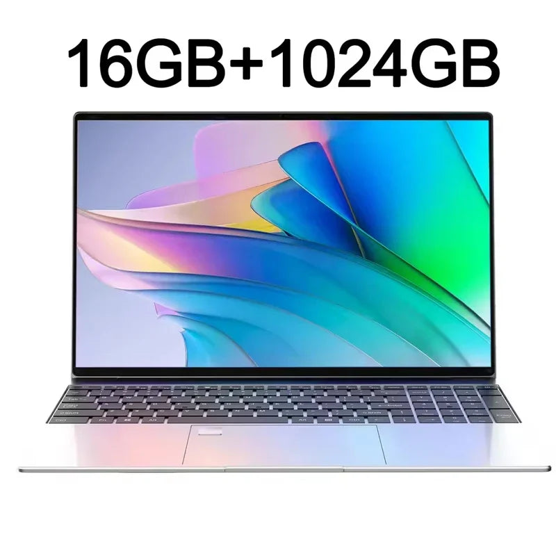 Exquisite 14.1" Ultra-clear Laptop N95 120Hz FHD IPS Display 7500mAh 32GB/2TB SSD Backlit Keyboard Fingerprint Unlock