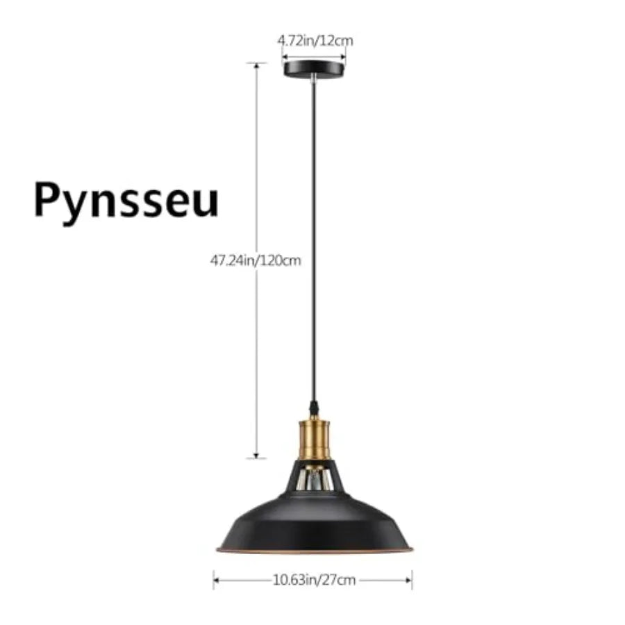Farmhouse Style Industrial Pendant Light, Vintage Barn Hanging Pendant Lighting, Modern Pendant Lamp Fixture 3 Pack, Oil Rubbed