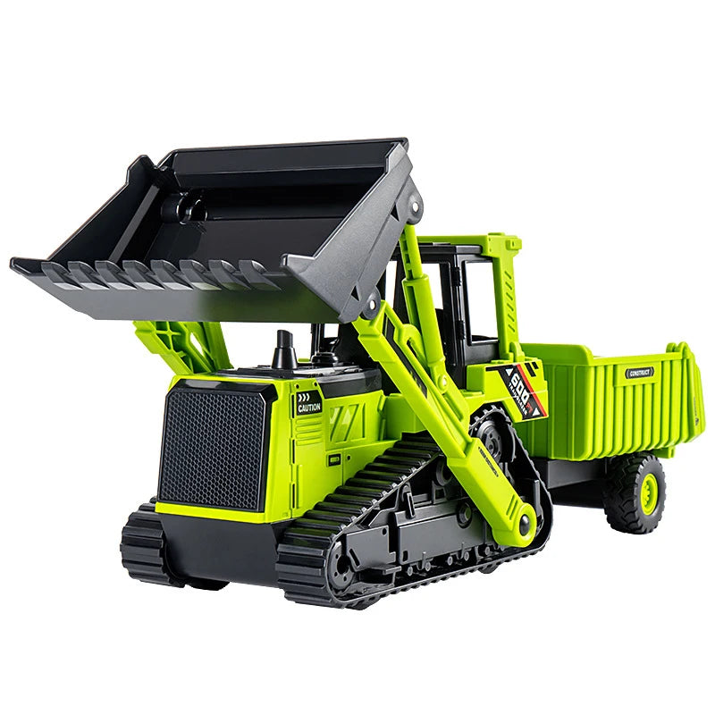 Engineering Vehicle Model Double Head Excavator Bulldozer Children Educational Diecast Construction Vehicle Toy Kids Boy Gift