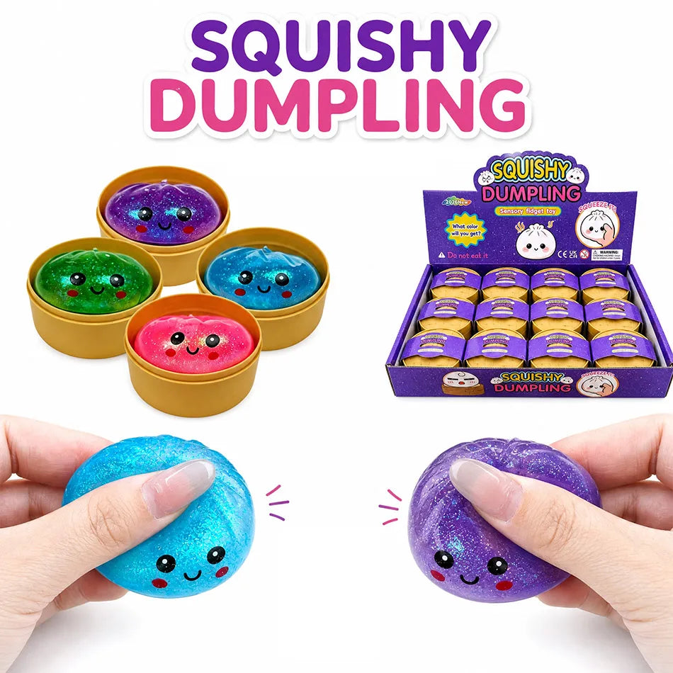 2026  Blind Box cute Mini Glitter Baozi Squishy Toy Sparkly Steamed Bun Squeeze Fidget Toys Stress Relief Sensory Squishies