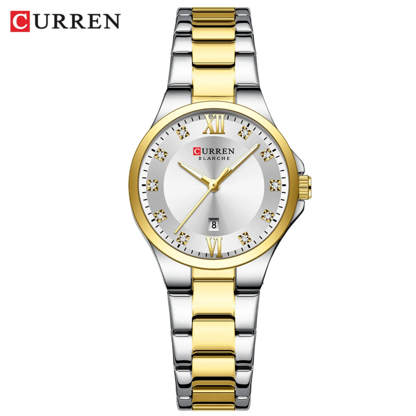 CURREN Women's Luxury Brand Watches Simple Quartz Auto Date Wristwatch Female Waterproof Clock Luminous Hands 9107