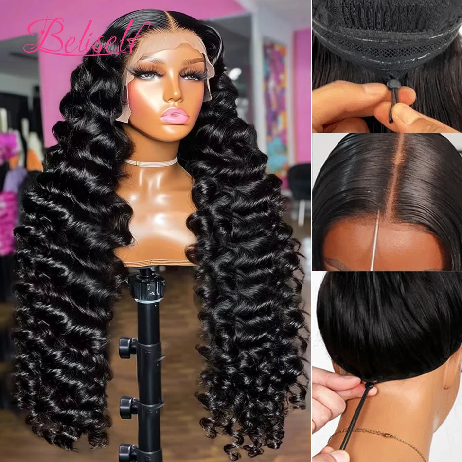 13x6 HD Lace Front Human Hair Wigs Loose Wave Glueless Wig Human Hair 13x6 Full HD Lace Frontal Wig Pre Bleached Knots Beliself