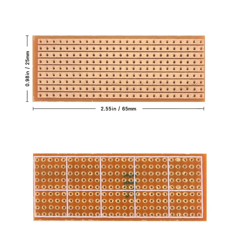 5/10pcs PCB Board 2.5x6.4cm Single Side PCB Board DIY Universal Experiment Matrix Circuit Board Single Row Continuou Hole