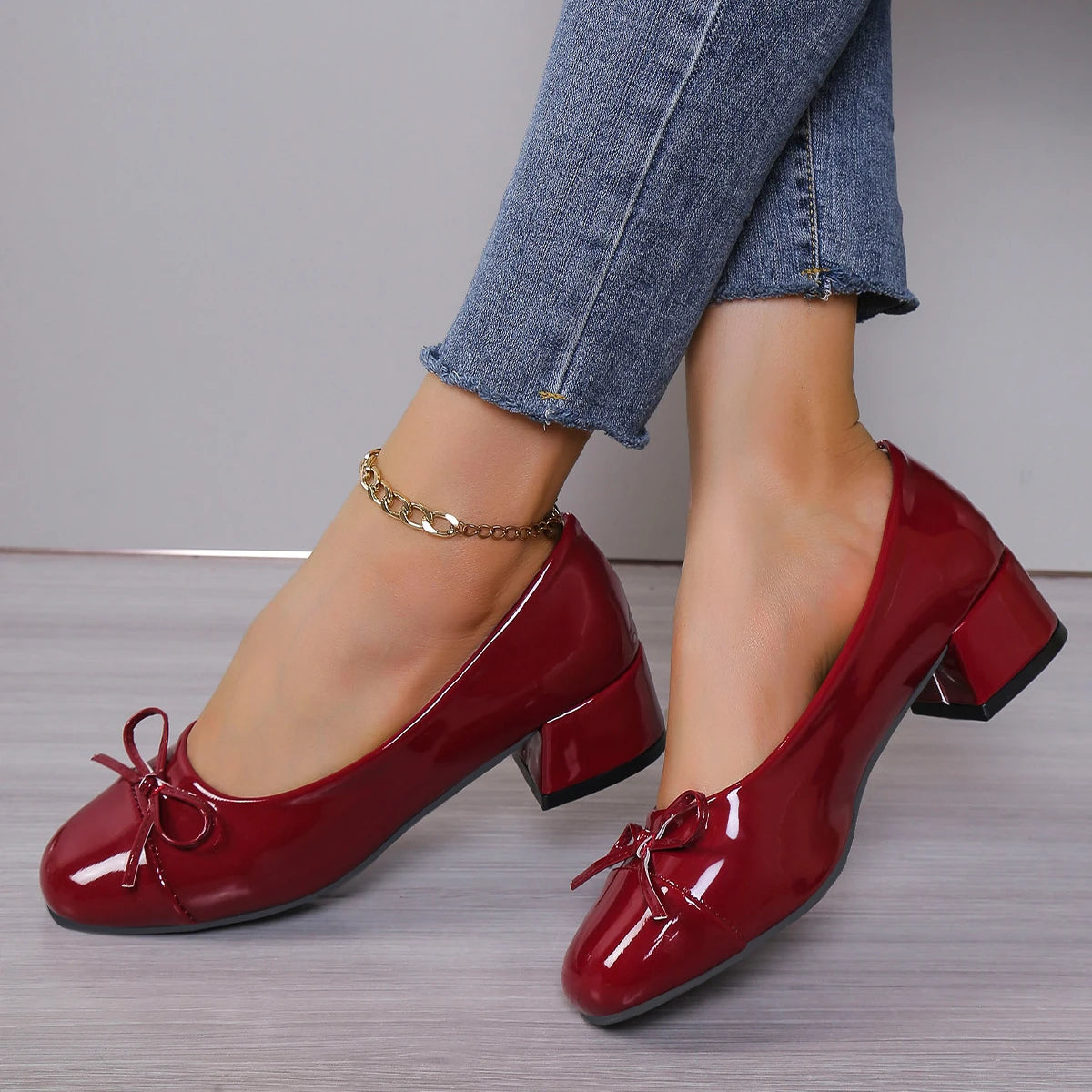 2026 Shoes Women Pumps Platform Heels Women Round Toe Bow-knot Sweet Ballet Shoes Office Woman Mary Jane Shoes Zapatos De Mujer