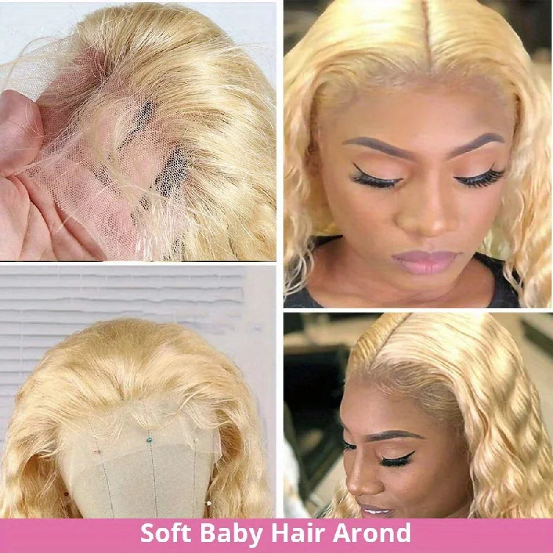 613 HD Lace Frontal Wig 13x4 13x6 Deep Wave Lace Front Human Hair Wig Transparent Blonde Curly Wig 30 Inch 220 Density For Women