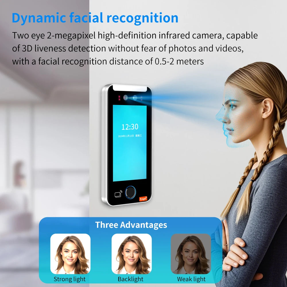 Lucking Door AI520KS LAN TCP WIFI Smart Life App Dynamic Face Recognition Attendance for Fingerprint Access Control System