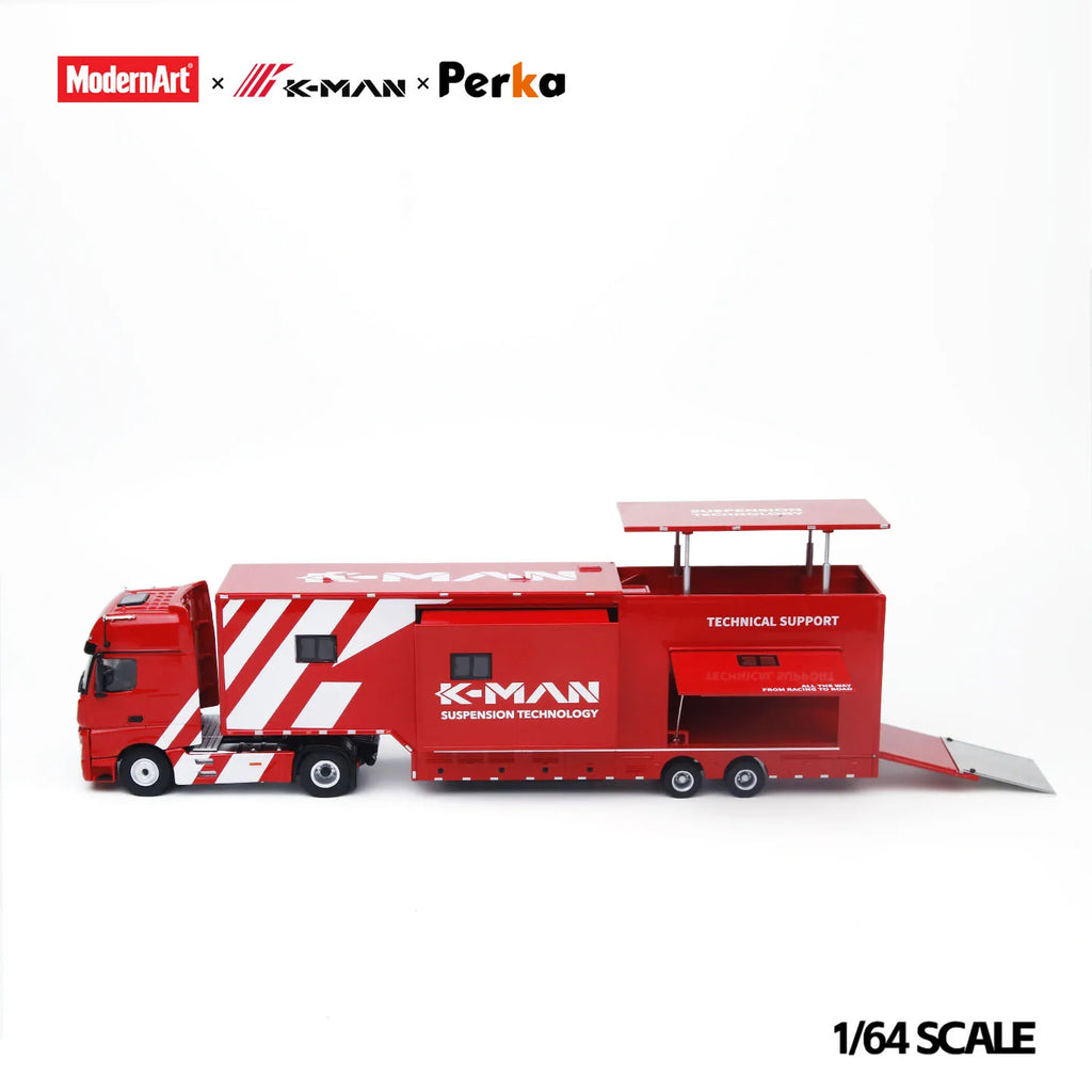 *Pre-sale*ModernArt 1:64 Actros Racing Service Truck Diecast Alloy Car Model Realistic Mini Truck Collection Gift