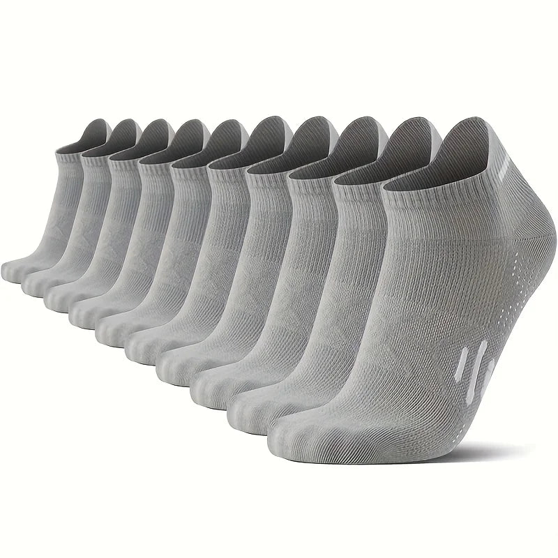 5/10 Pairs Summer Men's Athletic Ankle Socks Breathable Mesh Thin Sports Socks for Running Basketball Cycling