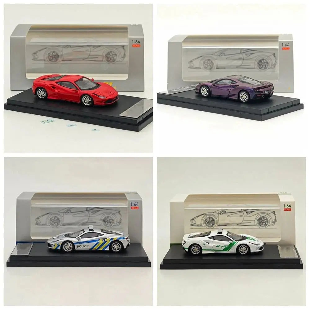 HM 1/64 Scale F8 Tributo Supercar Diecast Toy Car Model Collectible Gift Miniature Hobby