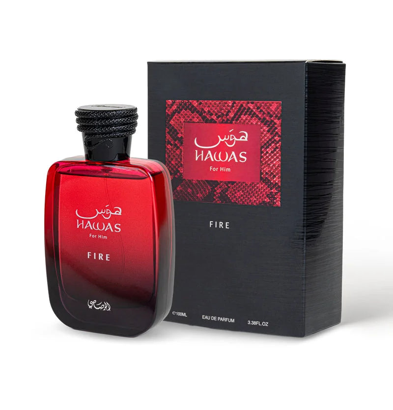 Luxury Rasasi Hawas Fire For Him Eau de Parfum 100ml Long Lasting Woody Oriental Fragrance Original Arabian Men Cologne Perfume Gift Box