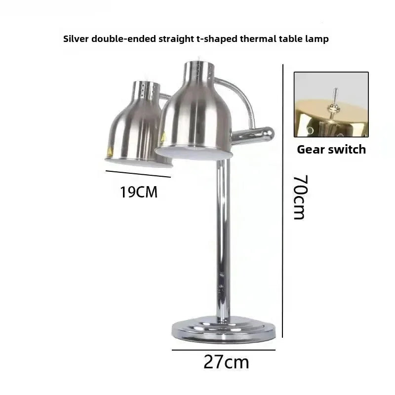 250W Infrared Lamp Food Heating Stainless Steel Antique Copper Silver Table Lamp Buffet Carving Hotels Caterers Restaurants