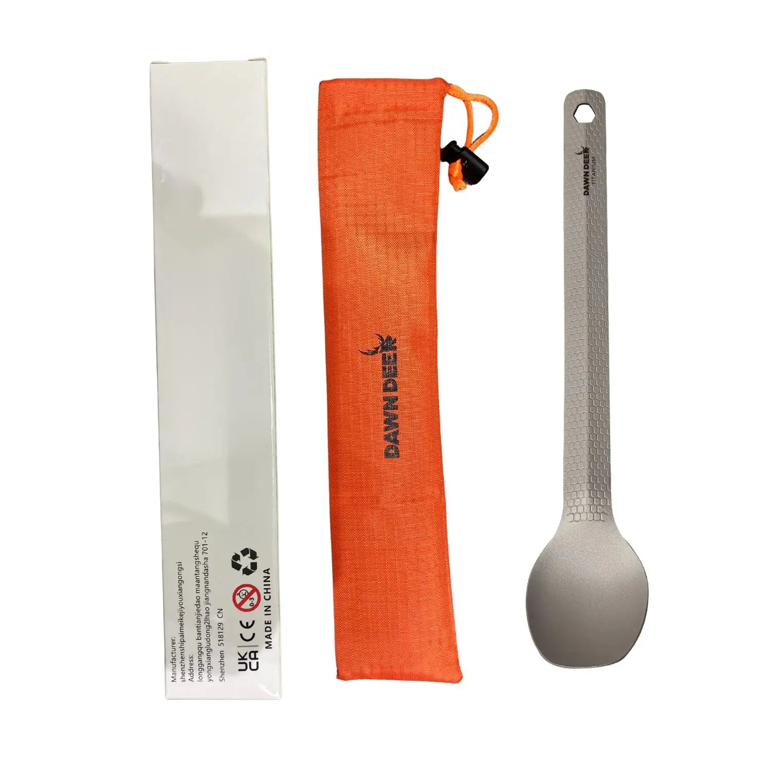 Dawn Deer Titanium Spoon 22cm Long Ultralight Camping Cutlery For Hiking Backpacking Lightweight Outdoor Tableware Trekking Gear