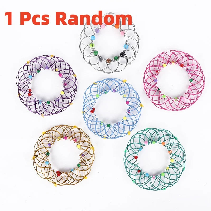 Adult Children Anti-Stress Toy Mandala Decompression Variety Flower Basket Thirty-Six Softened Steel Ring Fidget Puzzle Gift