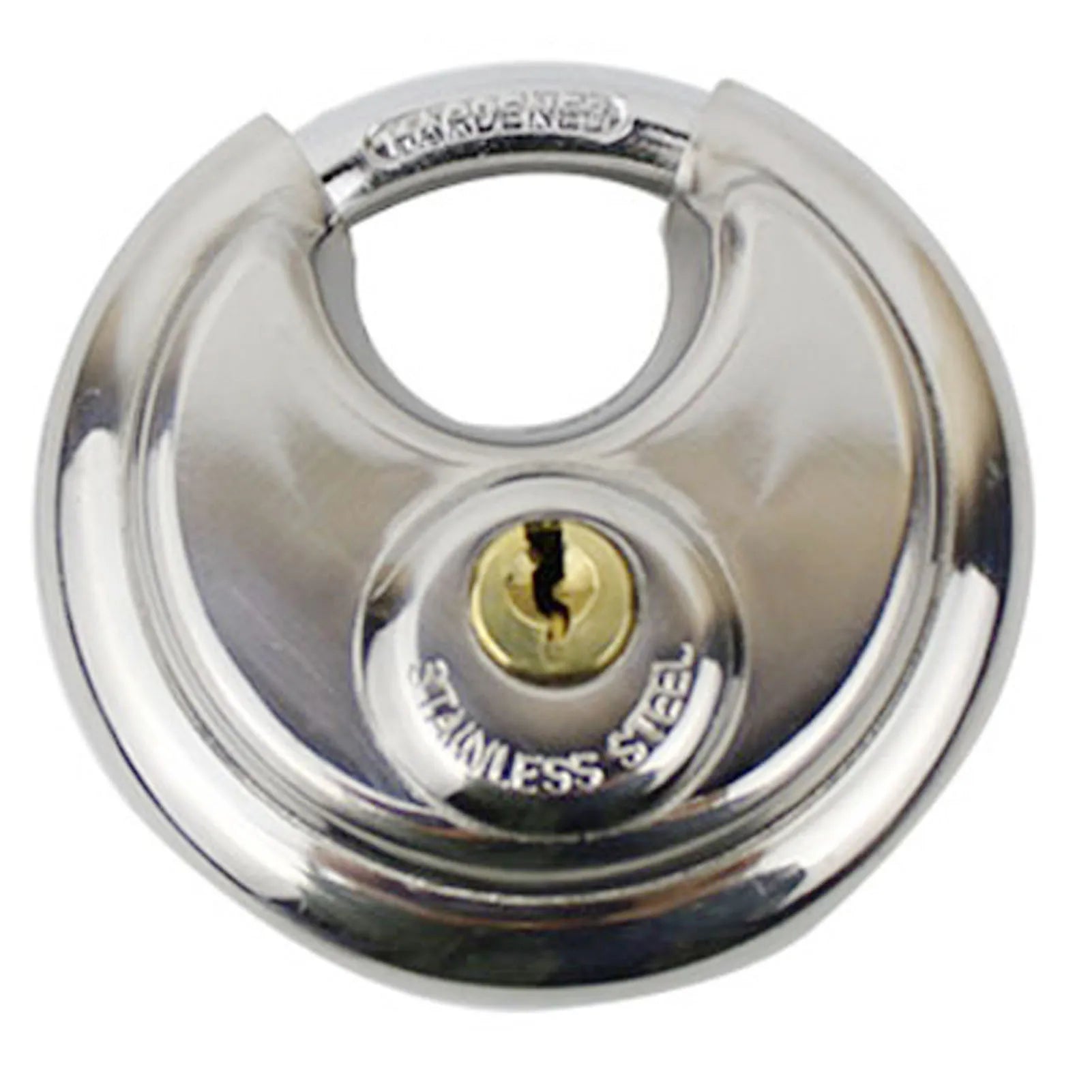 Stainless Steel Corrosion Resistant Discus Padlock With Keys Secure Anti Rust Lock For Warehouse Garage Storage Security